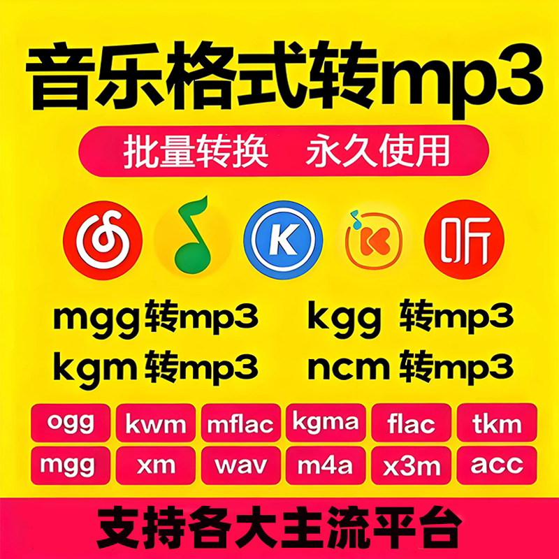音乐格式转换mp3酷狗网易云Q样图/效果图销售