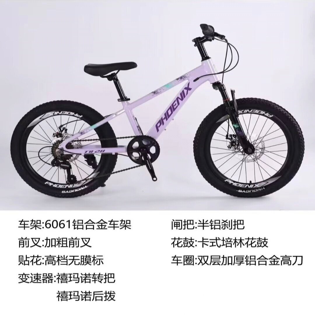 凤凰自行车6到12岁禧玛诺变速铝合金双碟刹超轻山地车20寸单车