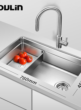 欧琳水槽单槽大单槽304不锈钢手工洗菜碗盆池厨房台下盆OLWGV9102