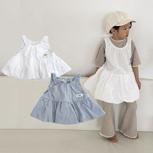 LOVIN纯色简约背心裙 代购 2026春款 女童中小童背心裙 韩国童装