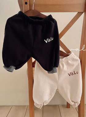 valu字母罗纹束脚裤！筱筱QZ~韩国童装代购26春款婴幼儿小童长裤