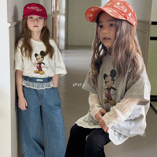 POISSON卡通百搭短袖T恤！韩国童装代购2026春款女童短袖上衣