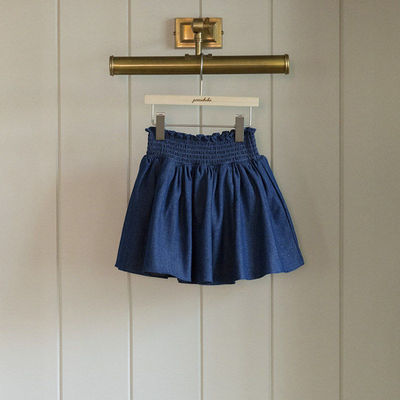 perro松紧纯色牛仔半身裙！韩国童装代购2026春女童中小童半身裙