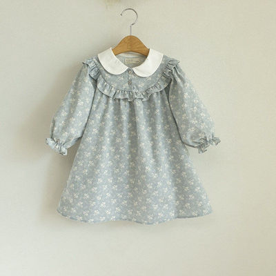 Eclair翻领提花宽松连衣裙！韩国童装代购2026春女童中小童连衣裙