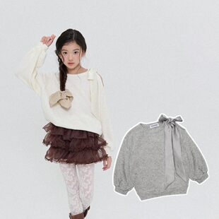 FORK时尚露肩卫衣！熊娃奶爸韩国童装26春款儿童洋气时尚上衣
