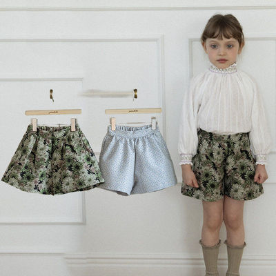 perro花朵拼色百搭短裤！QZ~韩国童装代购2026春款女童中小童短裤