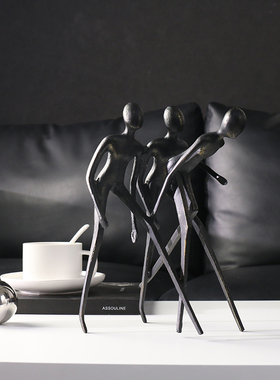 【可开票】抽象金属人物书房摆件