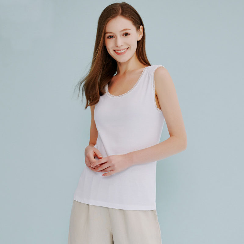 三枪背心女春夏季外穿运动无袖罗纹纯棉针织白色内搭打底健身吊带