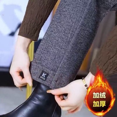 加绒裤子女秋冬烟管裤