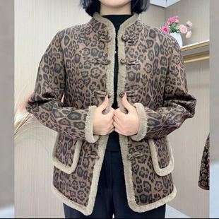 百搭中老年妈妈装 2024冬季 盘扣碎花棉衣时尚 加绒新中式 厚外套 新款