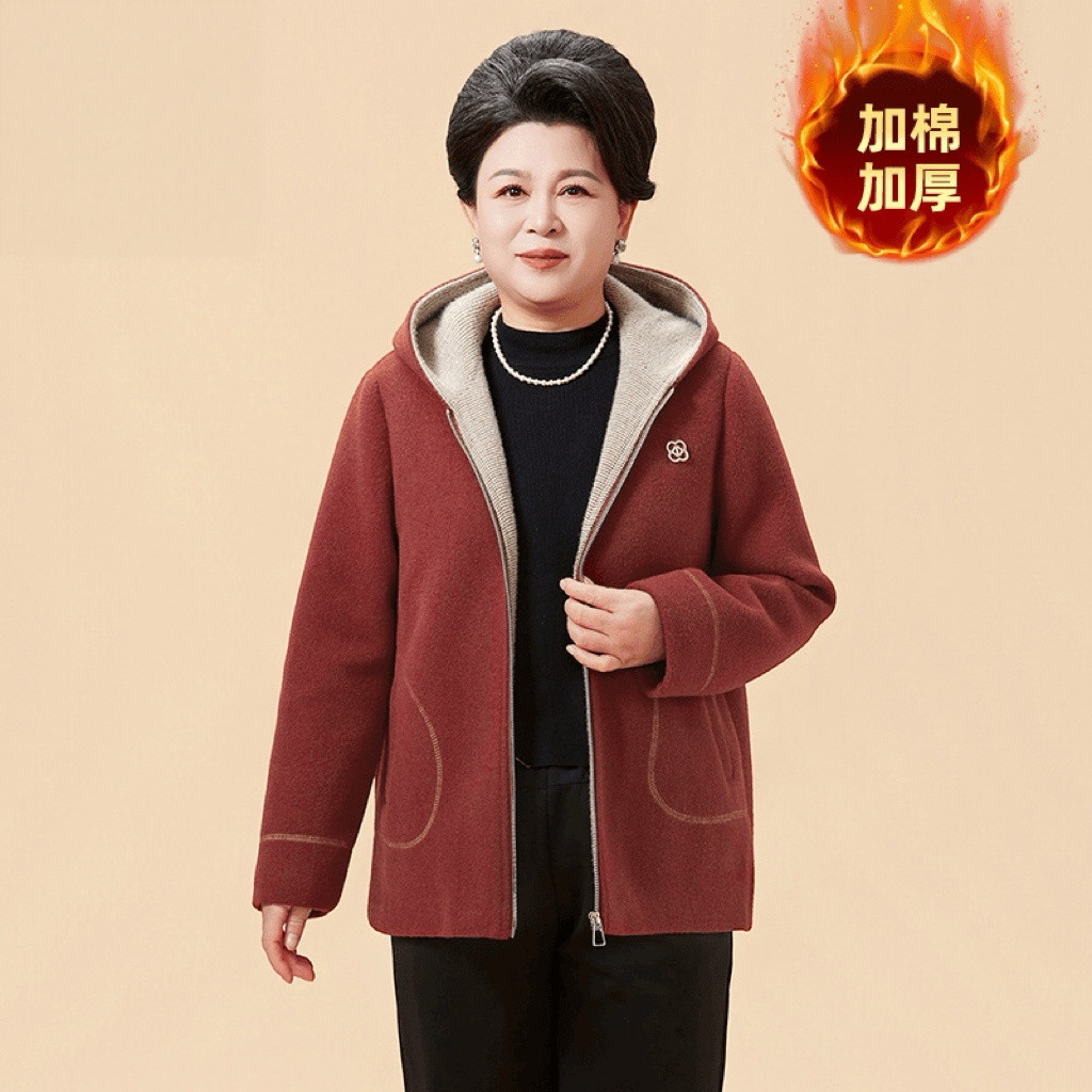 中老年人女装棉袄妈妈冬装外套2025新款棉服加绒加厚保暖毛呢大衣,女装/女士精品,中老年女装,淘宝优惠券,粉丝福利购,淘宝优惠卷
