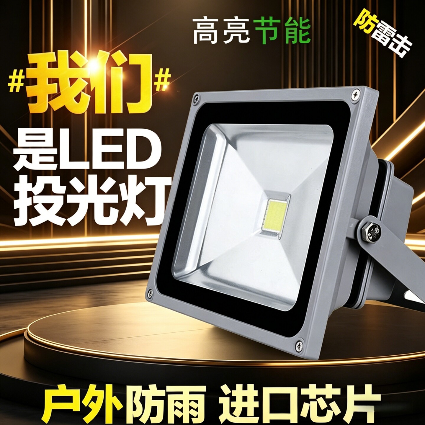 LED投光灯照树灯户外防水防雨投射灯低压12/24V30瓦50w100W广告灯