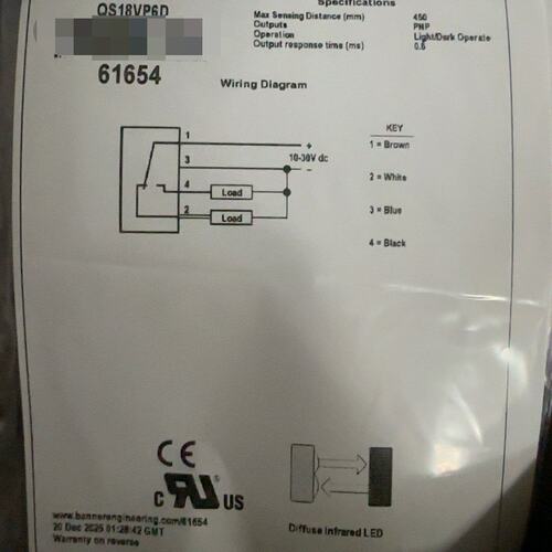 议价BANNER邦纳 QS18VP6D 光电传感器 带原包可维修