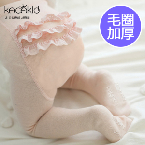 秋冬毛圈加厚漂亮层层蕾丝花边蛋糕大PP连裤袜婴儿女宝宝打底裤袜