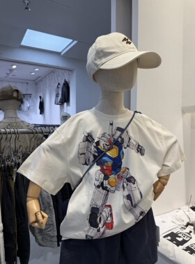 EFF尔菲梵Ec潮牌实体店品质男孩童装夏季机器人高达纯棉短袖t恤衫