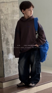 EFF尔菲梵实体店品质潮牌中大男孩儿童装秋款韩版连帽套头卫衣帅