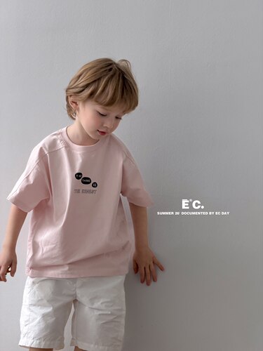 Ec尔菲梵潮牌小男孩宝宝童装夏天卡通小兔设计款短袖纯棉t恤上衣