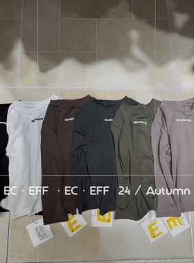 尔菲梵EC潮牌EFF男秋天季款童装长袖圆领中领天丝舒适感打底衫t恤