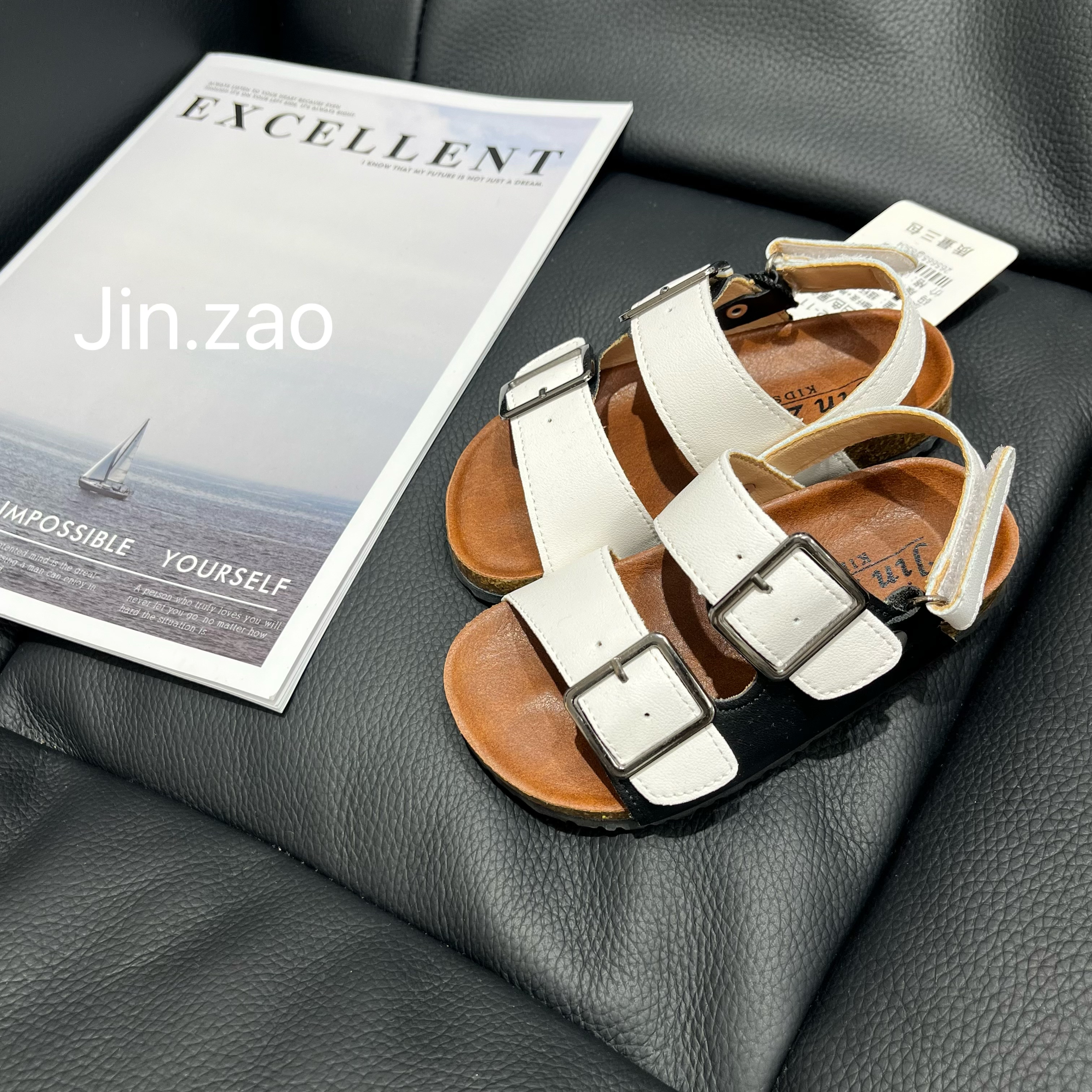 金早Jinzao夏天季款男女儿童孩防滑户外软底带足弓老钱风勃肯凉鞋