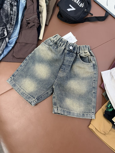 尔菲梵EC潮牌EFF夏天季款男中大童5五分短洗水渐变柔软牛仔中裤子