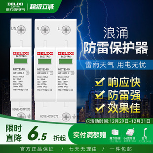 防雷器 275V 家用HDYE电涌浪涌保护器 德力西 40KA 避雷器