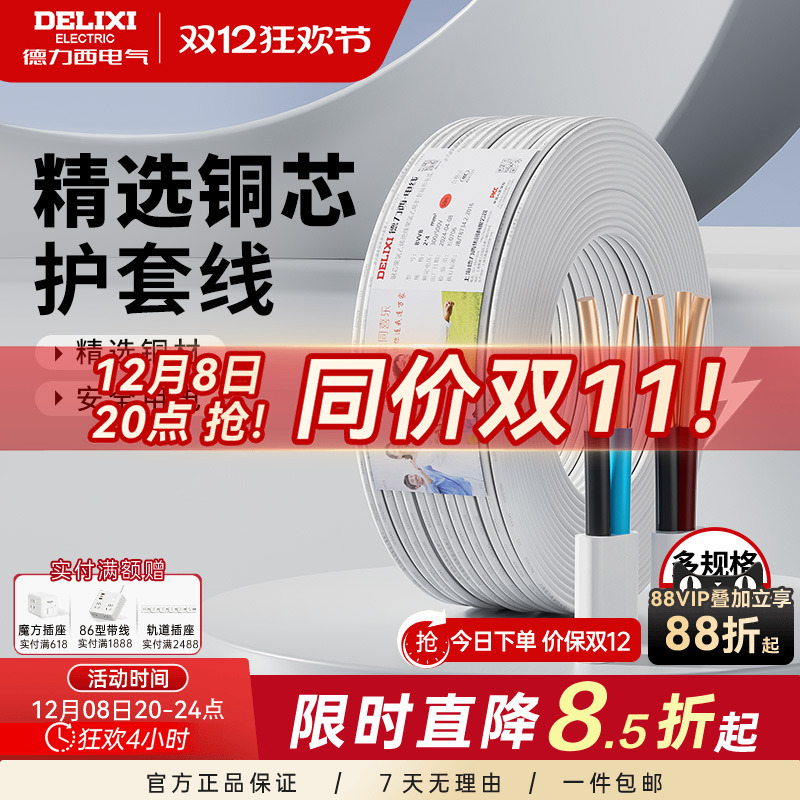 德力西纯铜护套线BVVB