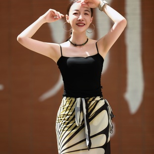 网纱不规则裹裙春夏气质半身裙显瘦遮肉肚皮舞度假 个性 纪小白