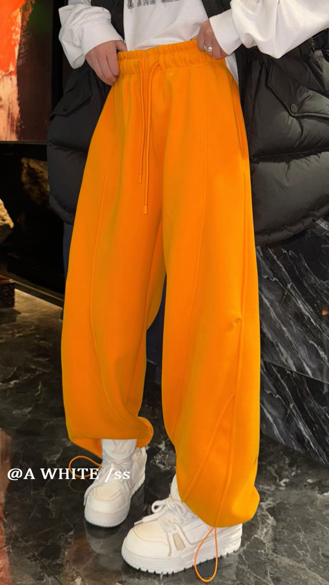 2025冬季新款韩版宽松显瘦百搭休闲裤女休闲慵懒风加绒阔腿裤潮