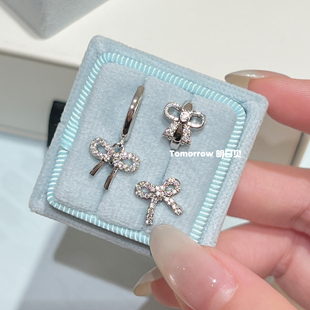 明日见| 甜心蝴蝶结 锆石蝴蝶结钛钢直针养耳耳扣耳圈简约冷淡风