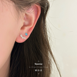 明日见｜甜味奶盖 花朵俏皮通体999银耳饰百搭不挑肤质清冷感耳钉