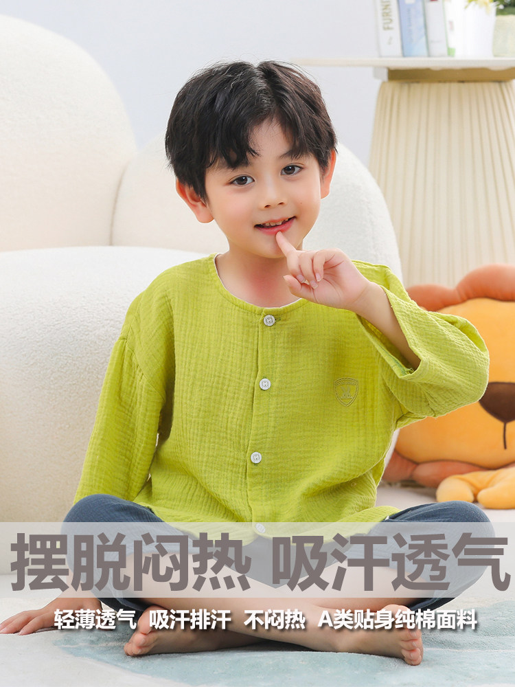 CHILDRENS PAJAMAS FOR GIRLS SUMMER THIN BABY HOME CLOTHES FOR KIDS BREATHABLE AIR CONDITIONING CLOTHES SUMMER GIRLS SHORT SLEEVE SUITS