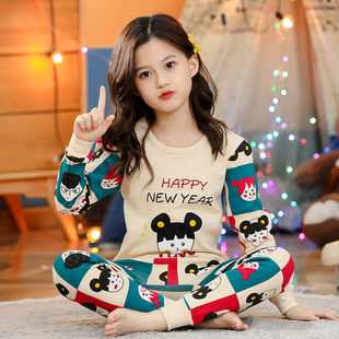 春秋季 全棉薄款 纯棉内衣中大童保暖线衣儿童睡衣 套装 女童秋衣秋裤