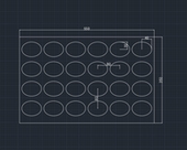 定制1.5mm厚硅胶模椭圆8@6厘米圆10厘米整张尺寸55@35cm