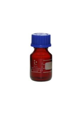 SIBATA柴田科学 耐热螺旋口瓶棕色带蓝色瓶盖 25mL     017210-25