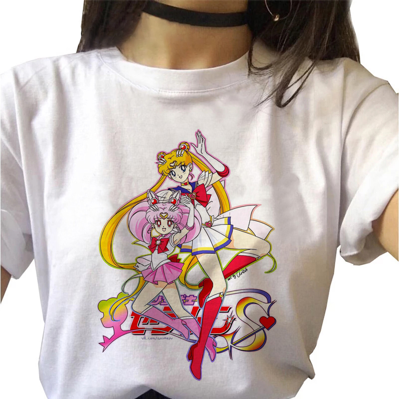 Sailor Moon T Shirt  2021年春季新款美少女战士水兵月印花T恤女