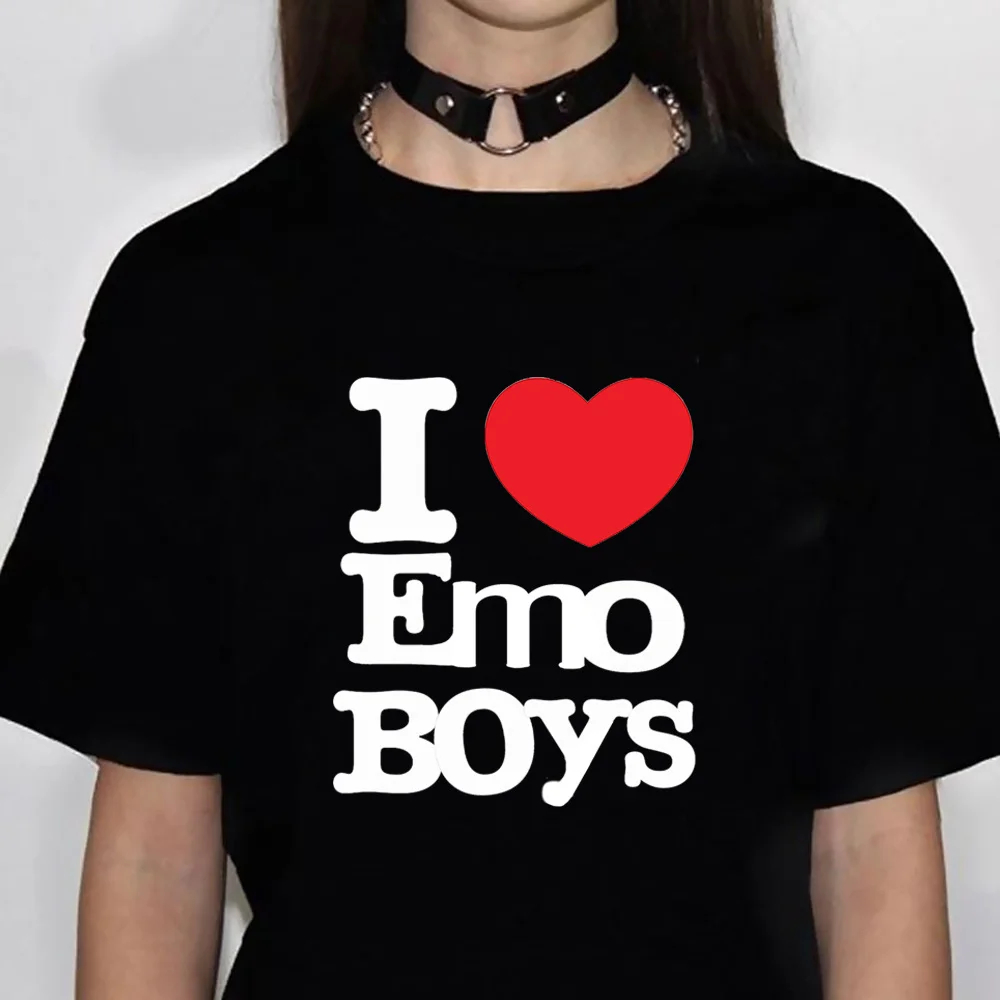 I love emo boyfriend tshirt恶搞英文字母印花休闲百搭情侣T恤