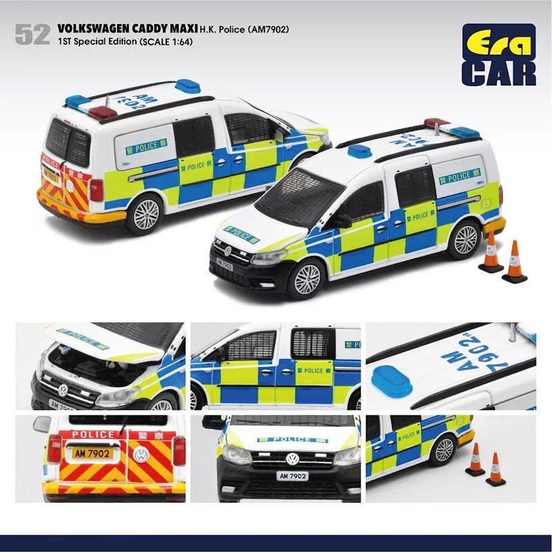 ERA 1/64 香港警车 大众开迪福士 Caddy Maxi 警察 合金汽车模型