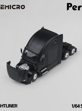 时光TimeMicro1:64 福莱纳货柜车黑武士版仿真合金汽车模型玩具车