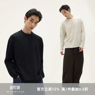 长袖 SOMENUM森林 百搭圆领打底衫 肌理感简约纯色基础款 男T恤 25AW