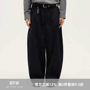 宽松不褪色牛仔气球裤 SOMENUM森林 25AW「弯刀廓形」百搭男女四季