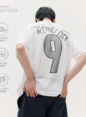 SOMENUM森林 25SS罗纳尔多9号球衣男照片成衣印花Gorpcore短袖T恤