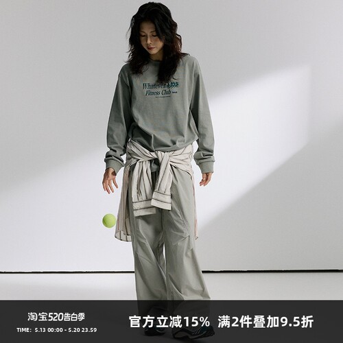 SOMENUM森林 24AW 无所谓运动俱乐部简约艺术撞色宽松圆领长袖T恤