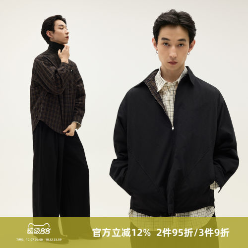 SOMENUM森林 25AW 「双面穿」老钱休闲男女通勤格纹衬衫夹克外套