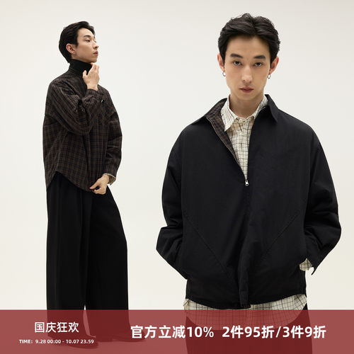 SOMENUM森林 25AW 「双面穿」老钱休闲男女通勤格纹衬衫夹克外套