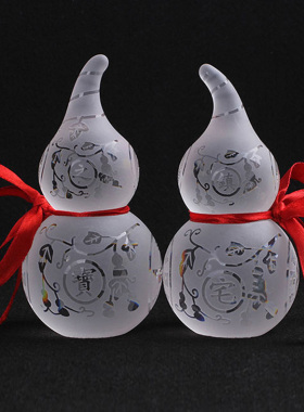 葫芦人造水晶艺璇八卦图风水摆件