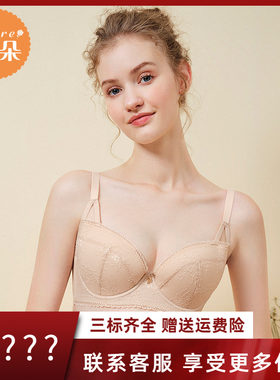 安莉芳旗下安朵薄款大胸显小文胸女碗夹围蕾丝透气文胸HB00227