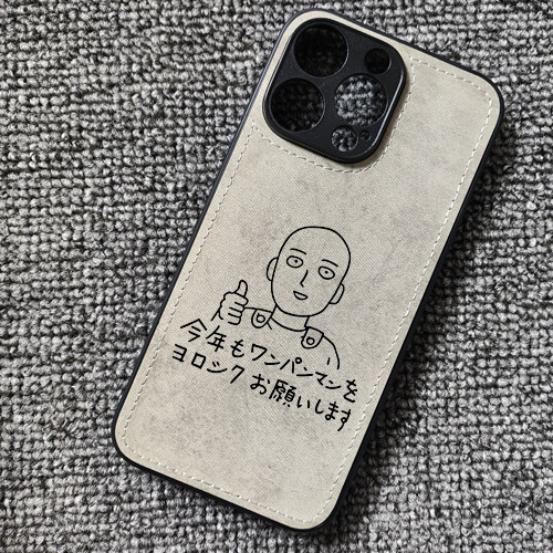 一拳超人琦玉周边布纹手机壳适用iphone16pro苹果17华为mate80荣耀600小米15红米K80一加13iqooneo10VIVOOPPO