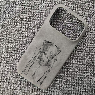 EVA福音战士明日香周边车肤感羊巴皮磁吸适用手机壳适用iphone17苹果华为mate80小米15红米三星S25一加15荣耀