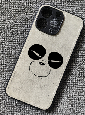 乱马二分之一熊猫表情周边布纹手机壳适用iphone16pro苹果15华为P60小米14红米K70Eiqooneo8一加ACE3IQOO12