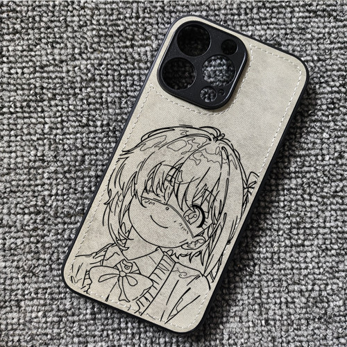 线条中二病小鸟游六花动漫周边布纹手机壳适用iphone16苹果15华为P70荣耀400小米14红米K80一加ace5iqooneo10